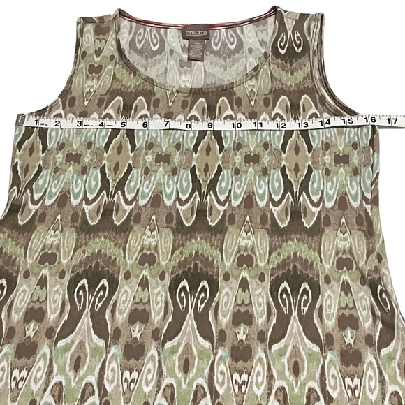 Chico’s Maxi Dress Batik Ikat Print Asymmetrical Hem Size S - Picture 5 of 12